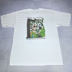 Vintage Y2K‎ Swing Into Action Jungle Tarzan Art  Company Promo T-Shirt Size XL